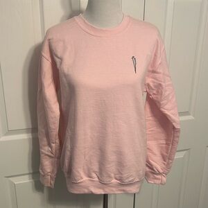 Light Pink Embroidered MicroPipette Crewneck Sweatshirt Women in STEM Size Small